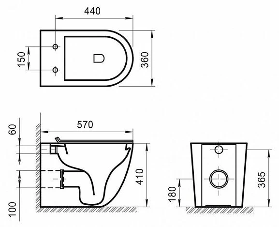 Приставной унитаз BelBagno Sfera-R BB2141CBR 36*57 безободковый_1