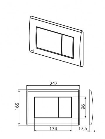 Клавиша смыва AlcaPlast M270 двойная