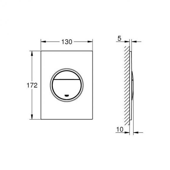 Клавиша смыва Grohe Nova Cosmopolitan 37601SH0 пневматическая вертикальная белая размер S