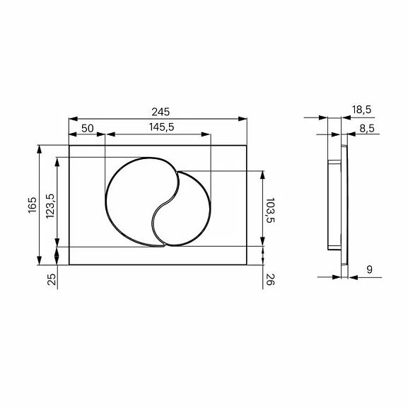 Клавиша смыва Iddis Unifix UNI02MBi77 универсальная, черная матовая_1