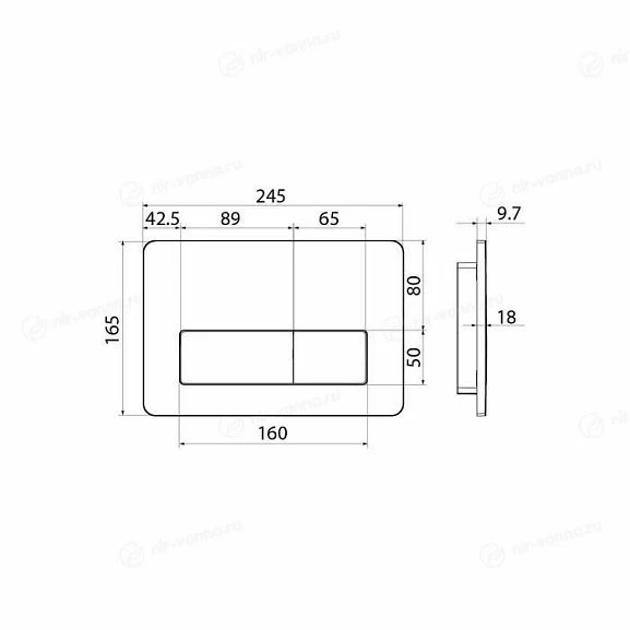 Клавиша смыва Iddis Unifix UNI10B0i77 универсальная, черная матовая_1