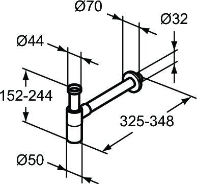 Сифон для раковины Ideal Standard T4441XG черный матовый