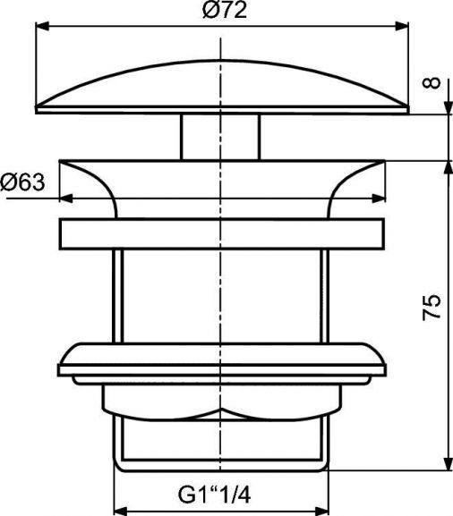 Донный клапан Ideal Standard J3291XG черный матовый без перелива