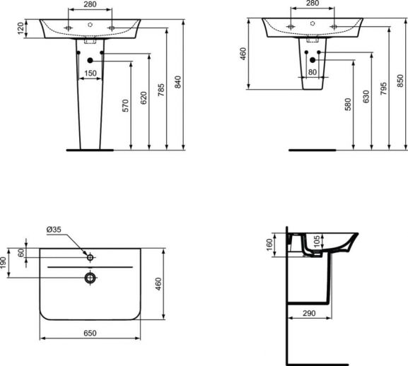 Полупьедестал Ideal Standard Connect Air