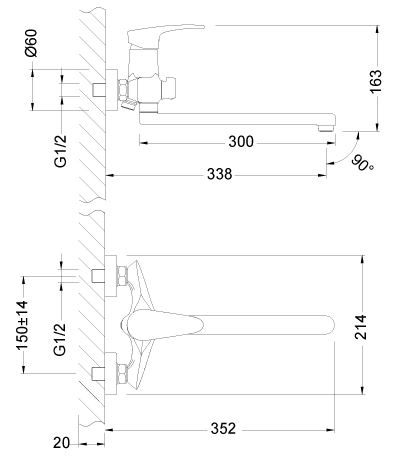 Смеситель Lemark Linara LM0451C универсальный