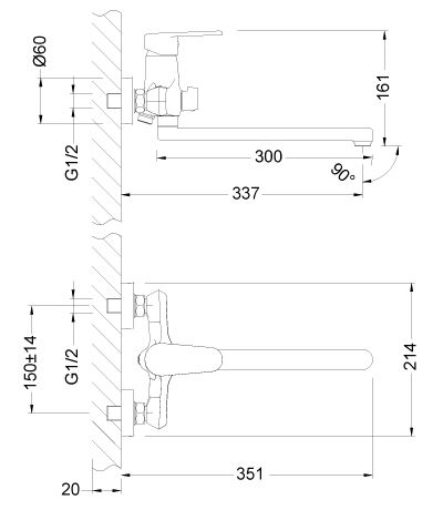 Смеситель Lemark Point LM0351C универсальный