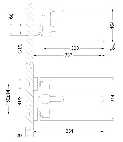 Смеситель Lemark Evitta LM0551C универсальный