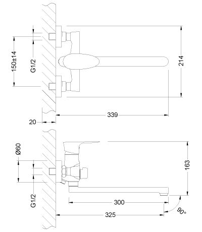 Смеситель Lemark Nero LM0251C универсальный