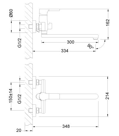 Смеситель Lemark Aura LM0651C универсальный