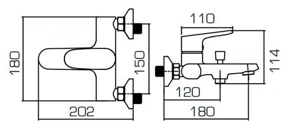 Смеситель Bravat Pure F6105161C-01 для ванны и душа