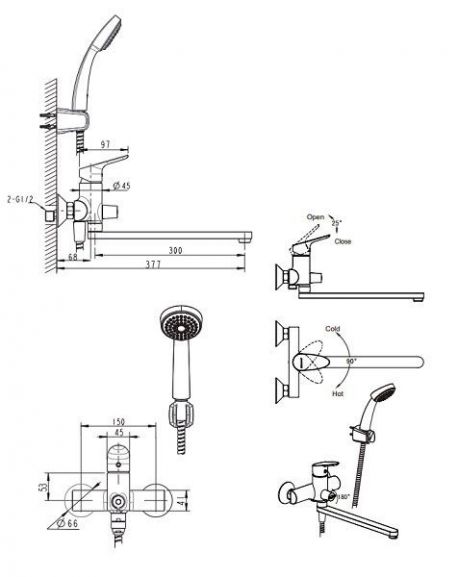 Смеситель Bravat Drop F64898C-LB/D244C универсальный