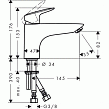 Смеситель для ванны Hansgrohe Logis Monotrou