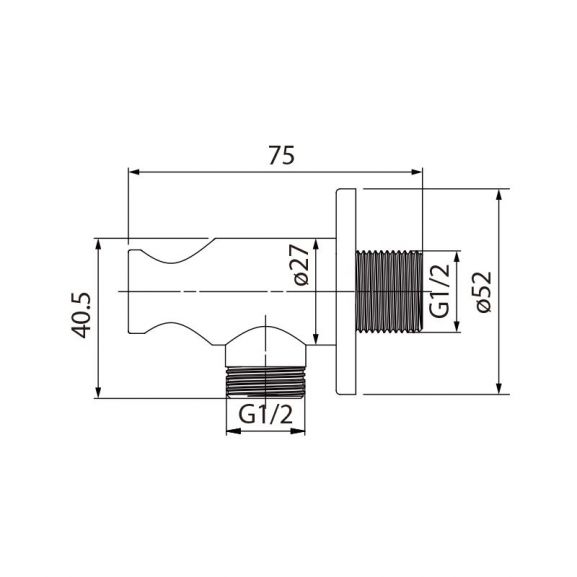 Выход для шланга Iddis Ray 001SB01i62 с держателем для лейки