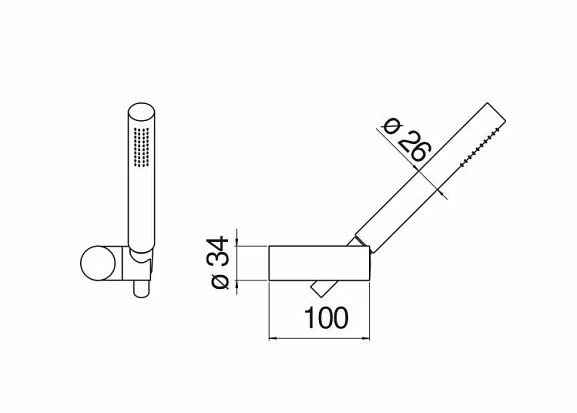 Nobili Душевая лейка Nobili AD143/26CR с держателем и шлангом_1