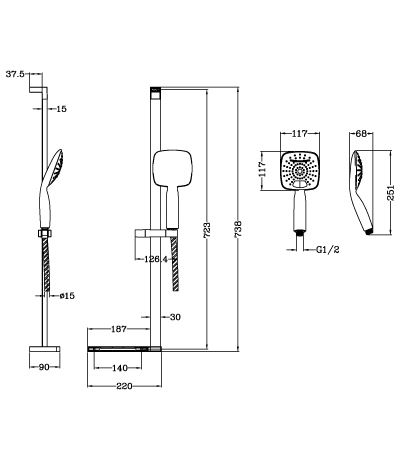 Душевая стойка Lemark LM8073C