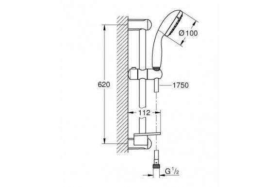 Душевая стойка Grohe Tempesta 27926001 60 2 режима с полочкой