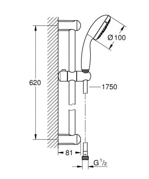 Душевая стойка Grohe New Tempesta 27795001 60см