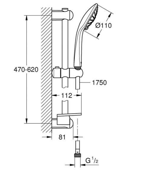 Душевая стойка Grohe Euphoria Massage 27243001 60 3 режима с ограничением расхода воды