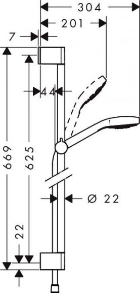 Душевая стойка Hansgrohe Croma Select S 100 26562400