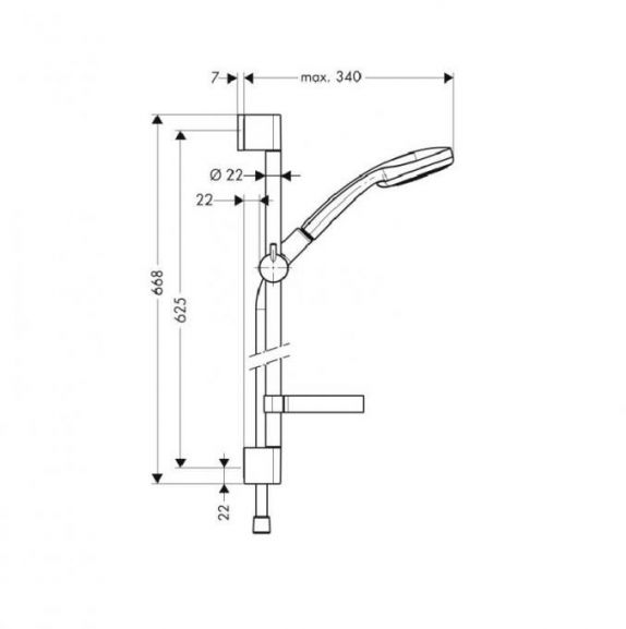 Душевая стойка Hansgrohe Croma 100 Multi длина штанги 65см