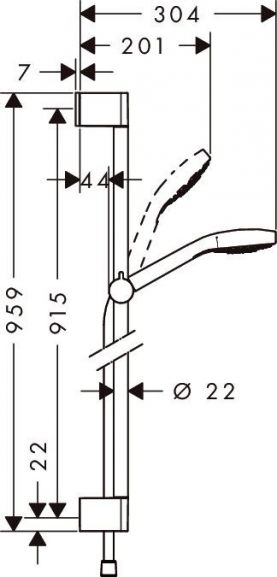 Душевая стойка Hansgrohe Croma Select E 100 26592400