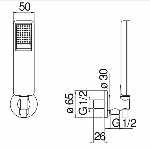 Душевая лейка Nobili AD143/49CR с держателем и шлангом_1