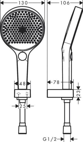 Душевая лейка Hansgrohe Rainfinity 130 26851700 с держателем и шлангом