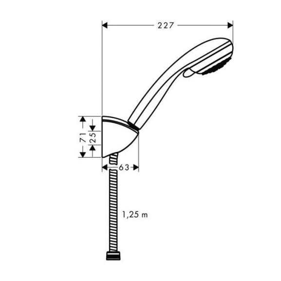 Душевая лейка Hansgrohe Crometta 85 Vario с держателем и шлангом