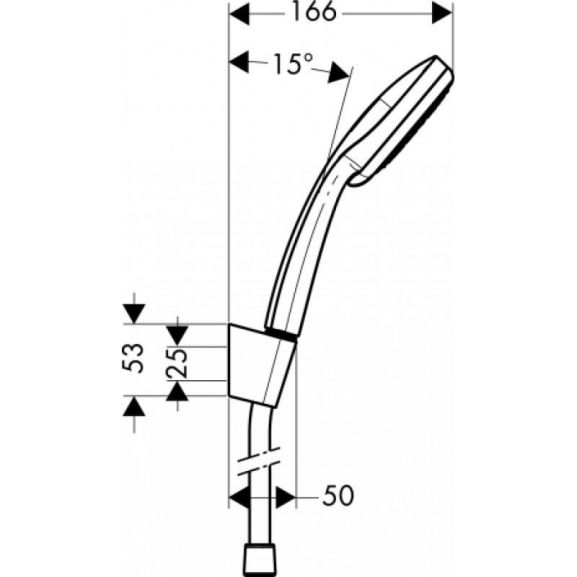 Душевая лейка Hansgrohe Croma 100 Multi 27593000 с держателем и шлангом