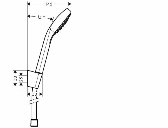 Душевая лейка Hansgrohe Croma Select S Vario 26411400 с держателем и шлангом 160см хром_1