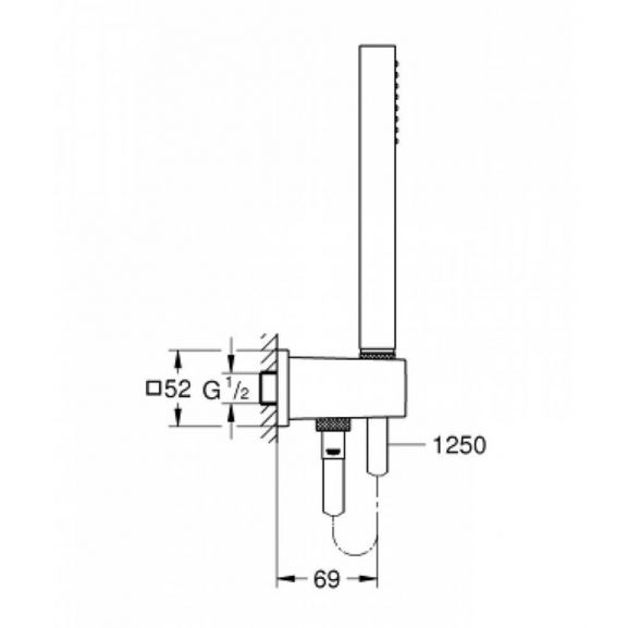 Душевая лейка Grohe Euphoria Cube 26405000 со шланговым подключением и шлангом