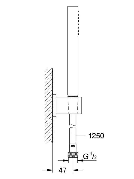 Душевая лейка Grohe Euphoria Cube 27702000 с держателем и шлангом