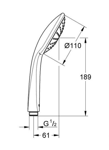 Душевая лейка Grohe Euphoria Mono 27265000 1 режим