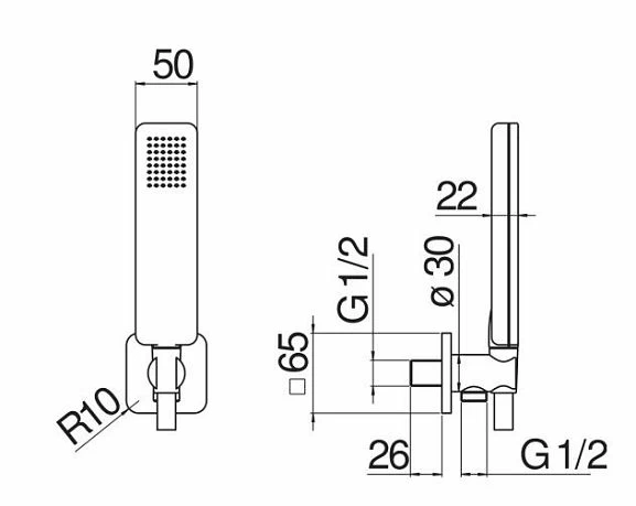 Nobili Душевая лейка Nobili AD143/31CR с держателем и шлангом_1