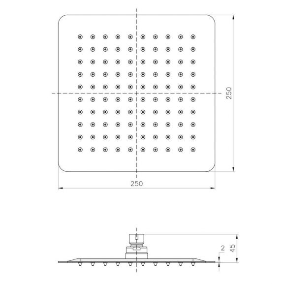 Верхний душ Lemark LM9487S 25*25