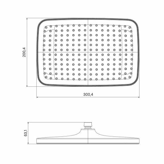 Верхний душ Iddis Esper ESP25WSi64 прямоугольный, белый матовый_1