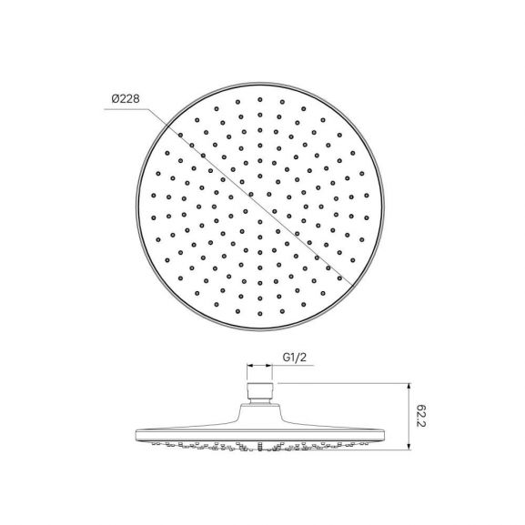 Верхний душ Iddis Optima Home OPH22CRi64 круглый 23 см