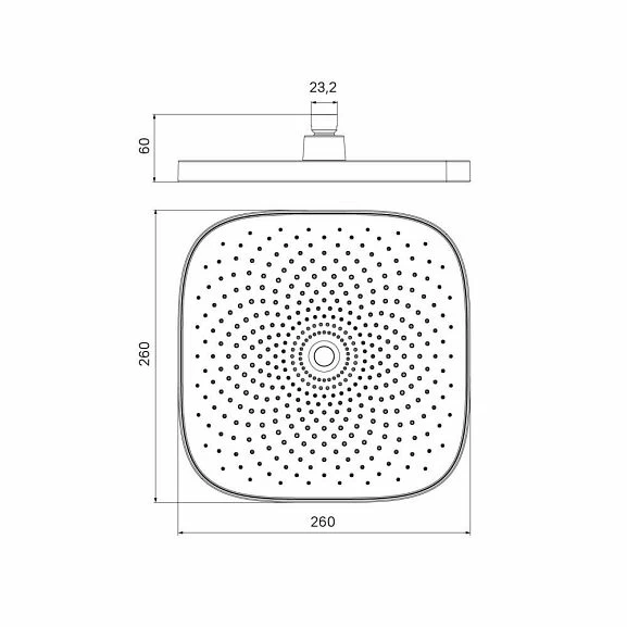 Верхний душ Iddis SpaHome SPA26BSi64 черный квадратный_1