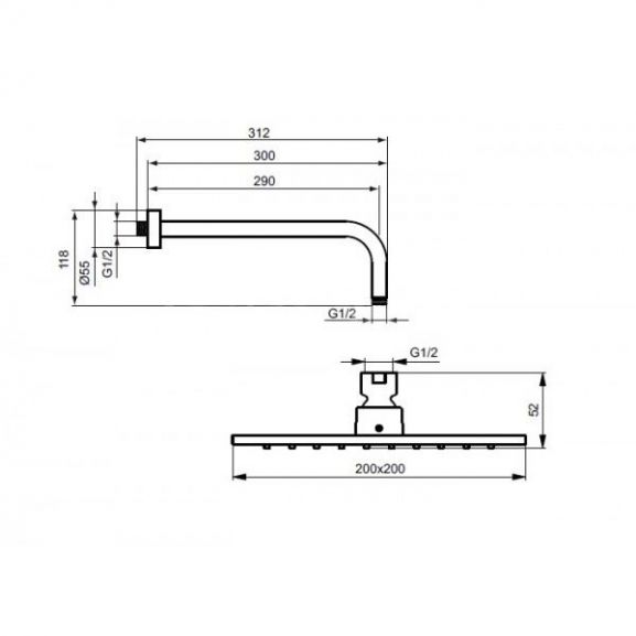 Верхний душ Ideal Standard IdealRain Cube B0024AA