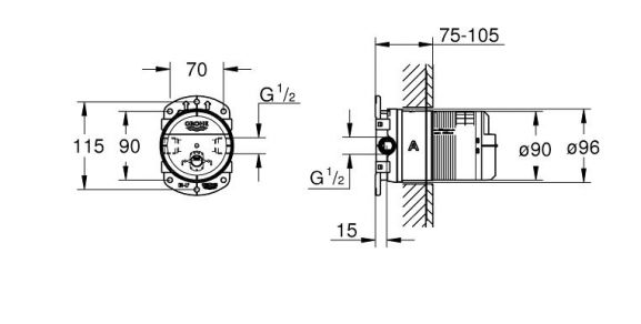 Верхний душ Grohe Rainshower 310 Smartactive 26475000 скрытый монтаж