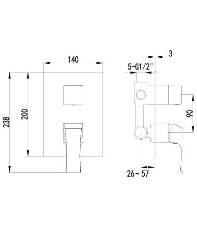 Смеситель Lemark Unit LM4528C для ванны и душа скрытый монтаж