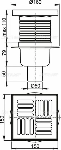 Душевой трап AlcaPlast APV6411 с дизайн-решеткой_1