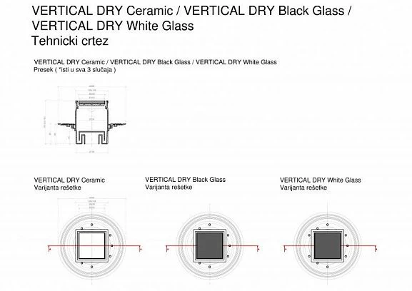 Душевой трап Pestan Confluo Standard Vertical Dry Ceramic с основой под плитку_1