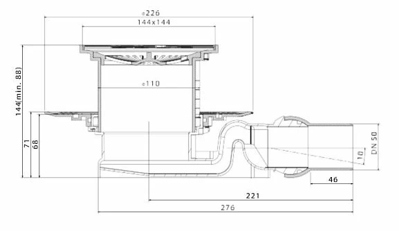 Душевой трап Pestan Confluo Standard Angle 2 с дизайн-решеткой_1