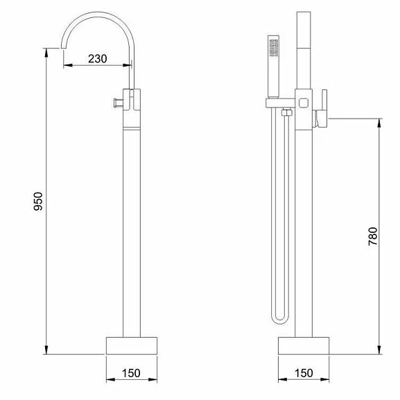 Напольный смеситель Aquanet JA-5004_1