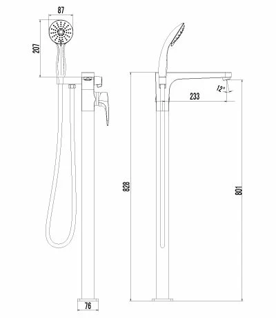 Напольный смеситель Lemark Shift LM4344C хром_1