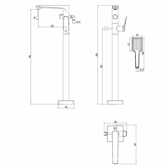 Напольный смеситель Lemark Bronx LM3744BL черный_1