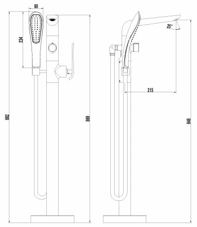 Напольный смеситель Lemark Melange LM4944CW хром/белый_1