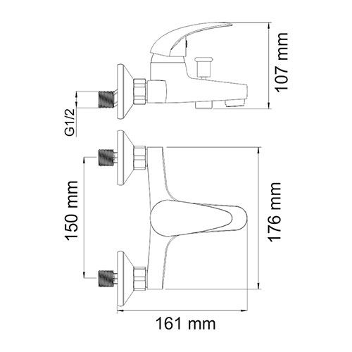 Смеситель для ванны и душа WasserKRAFT Isen 2601