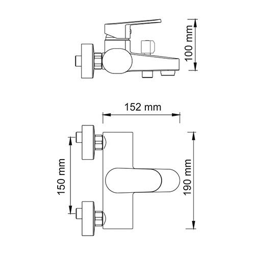 Смеситель для ванны и душа WasserKRAFT Donau 5301